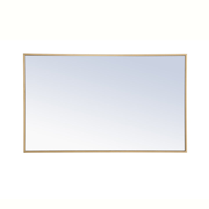 Metal Frame Rectangle Mirror 24 Inch Brass