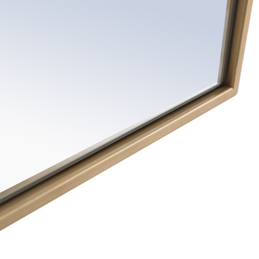 Metal Frame Rectangle Mirror 24 Inch Brass