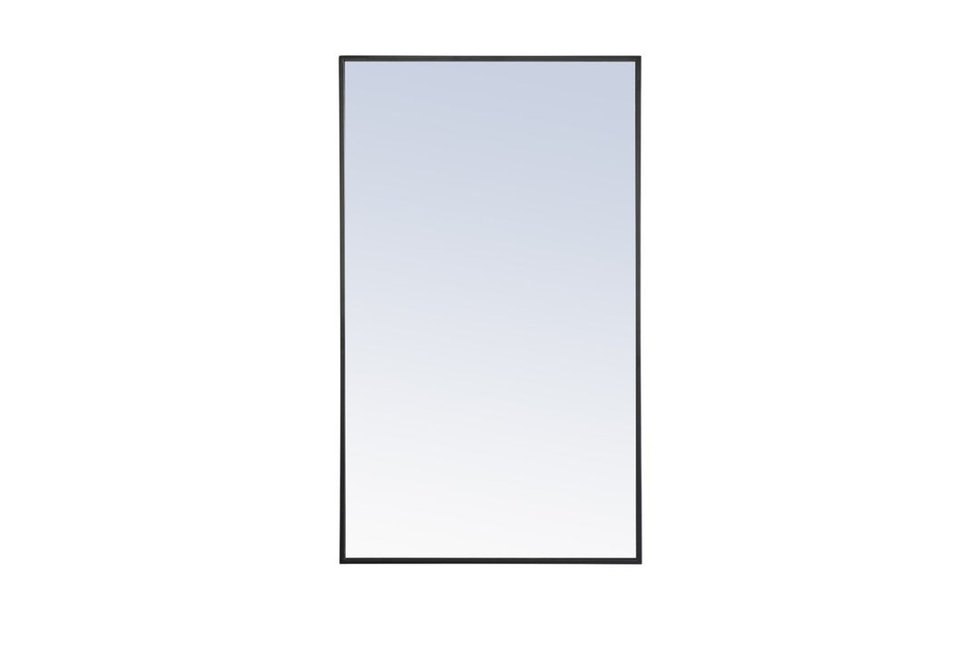 Metal Frame Rectangle Mirror 24 Inch Black by Elegant Decor