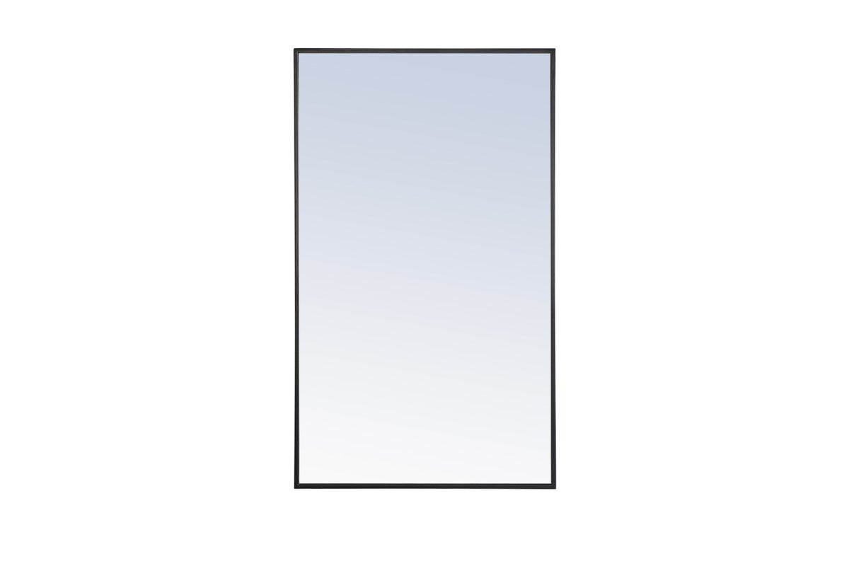 Metal Frame Rectangle Mirror 24 Inch Black by Elegant Decor