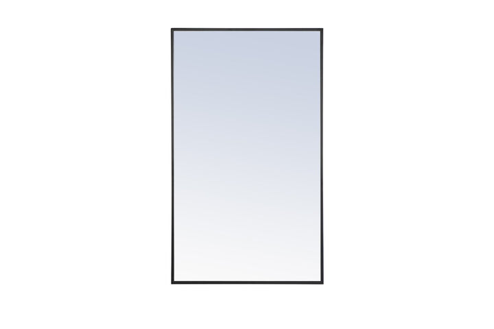 Metal Frame Rectangle Mirror 24 Inch Black by Elegant Decor