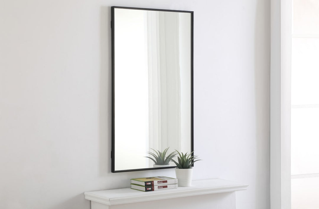 Metal Frame Rectangle Mirror 24 Inch Black
