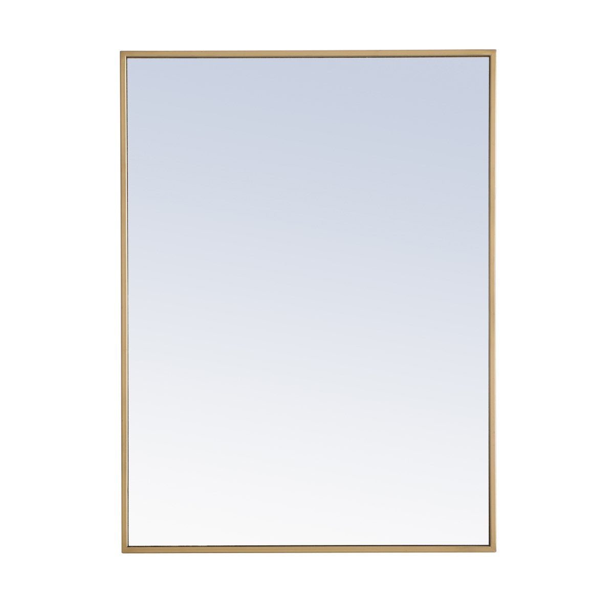 Metal Frame Rectangle Mirror 24 Inch Brass Finish by Elegant Decor
