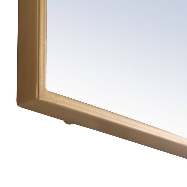 Metal Frame Rectangle Mirror 24 Inch Brass Finish