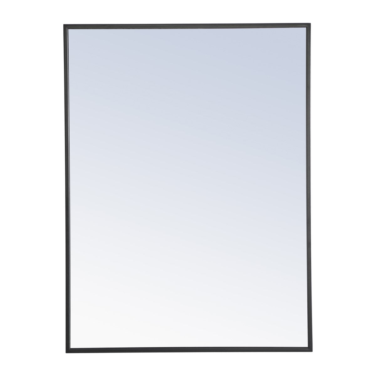 Metal Frame Rectangle Mirror 24 Inch Black Finish by Elegant Decor