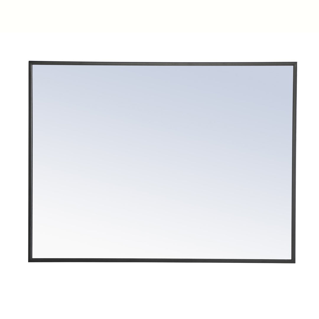 Metal Frame Rectangle Mirror 24 Inch Black Finish