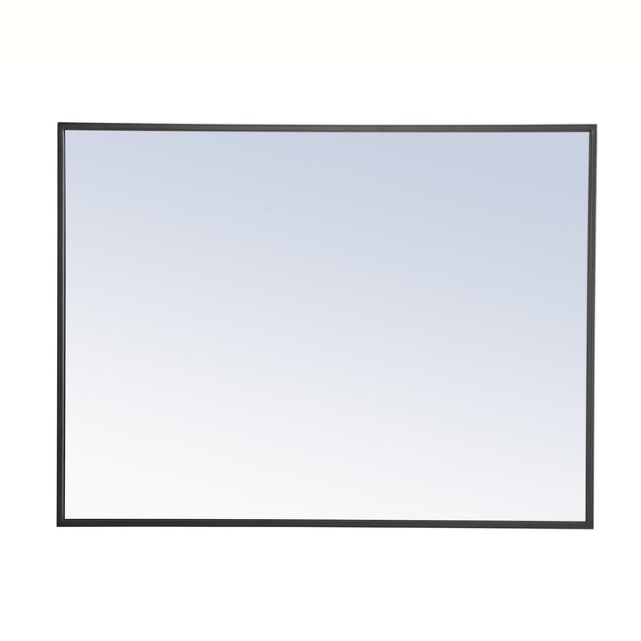 Metal Frame Rectangle Mirror 24 Inch Black Finish