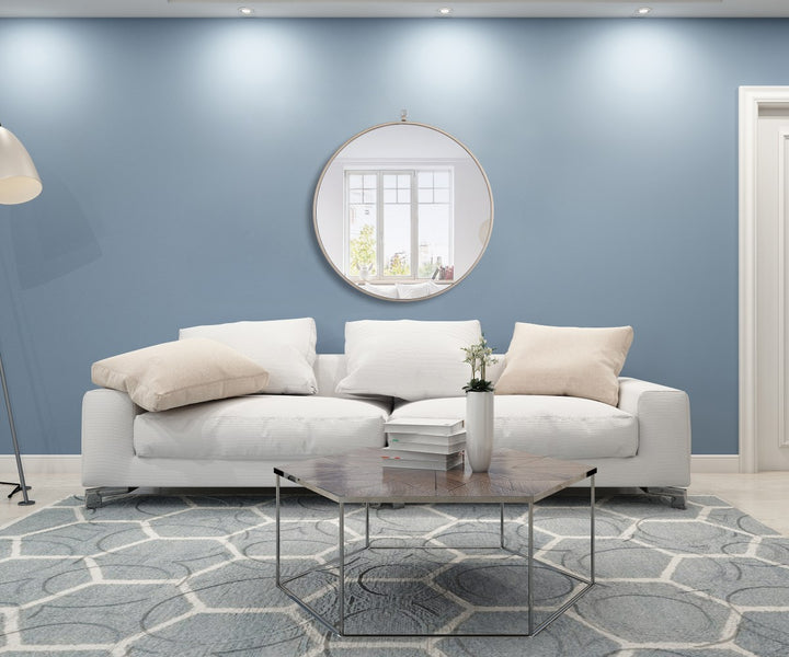Metal Frame Round Mirror With Decorative Hook 28 Inch Silver Finish