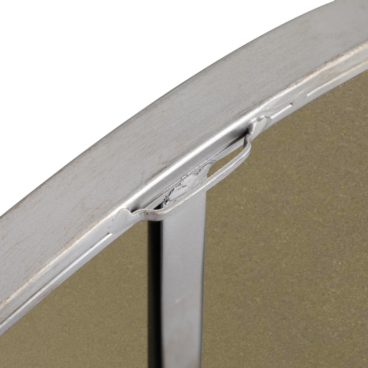 Metal Frame Round Mirror 48 Inch Silver Finish