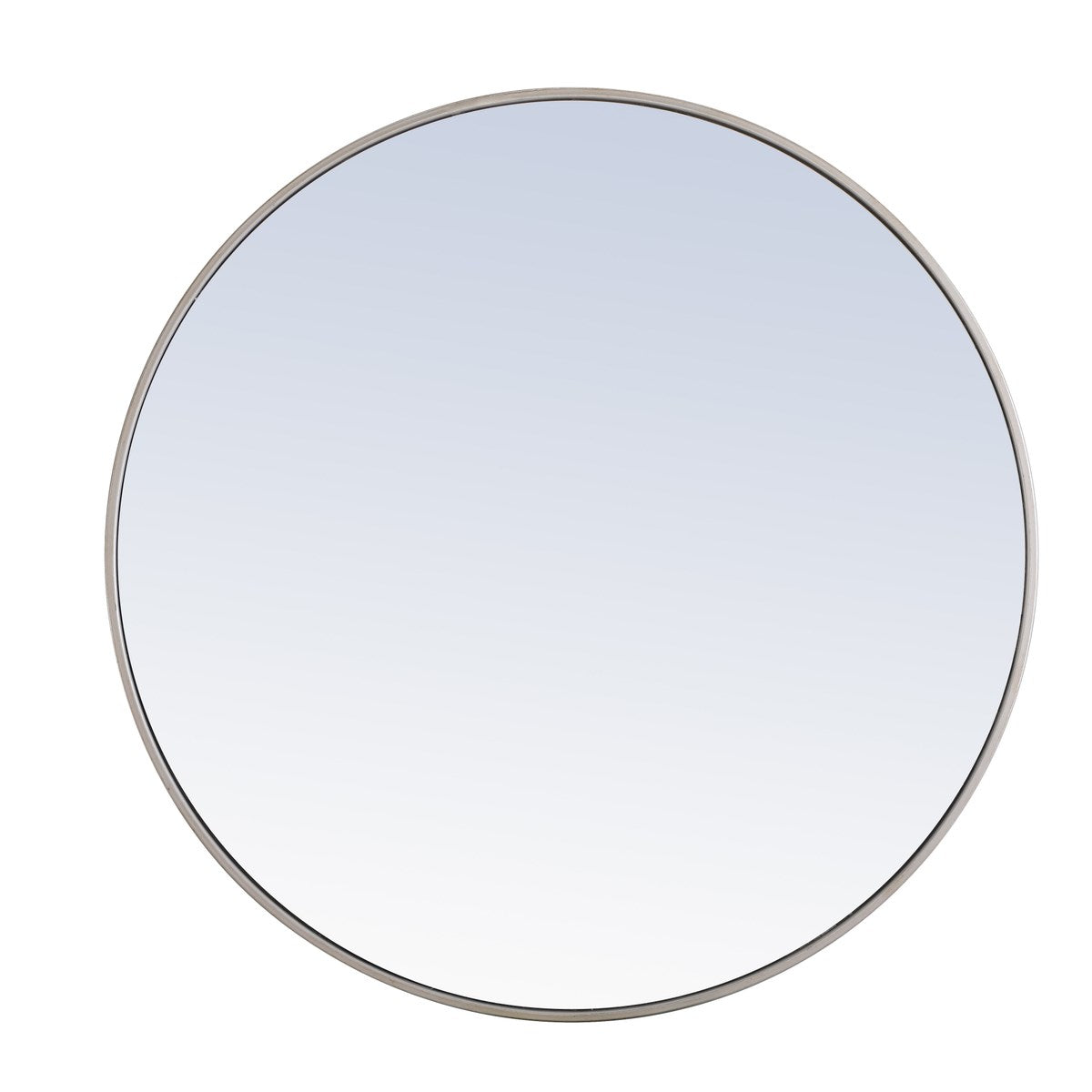 Metal Frame Round Mirror 36 Inch Silver Finish by Elegant Decor
