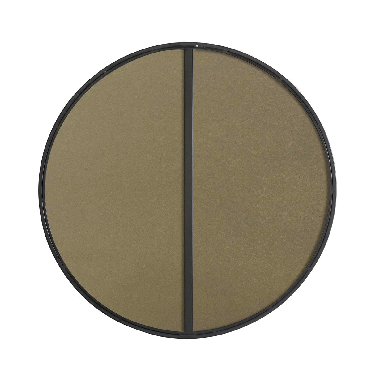 Metal Frame Round Mirror 28 Inch Black Finish
