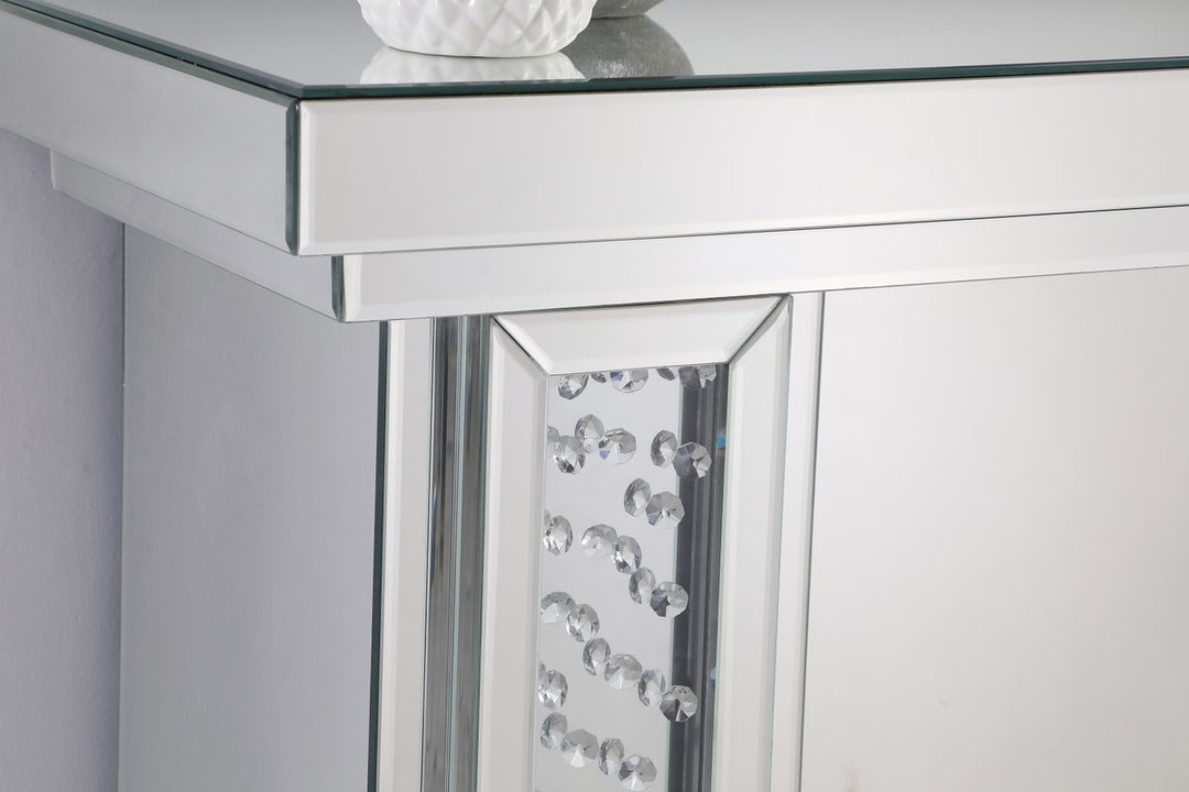 47.5 In. Crystal Mirrored Mantle With Crystal Insert Fireplace
