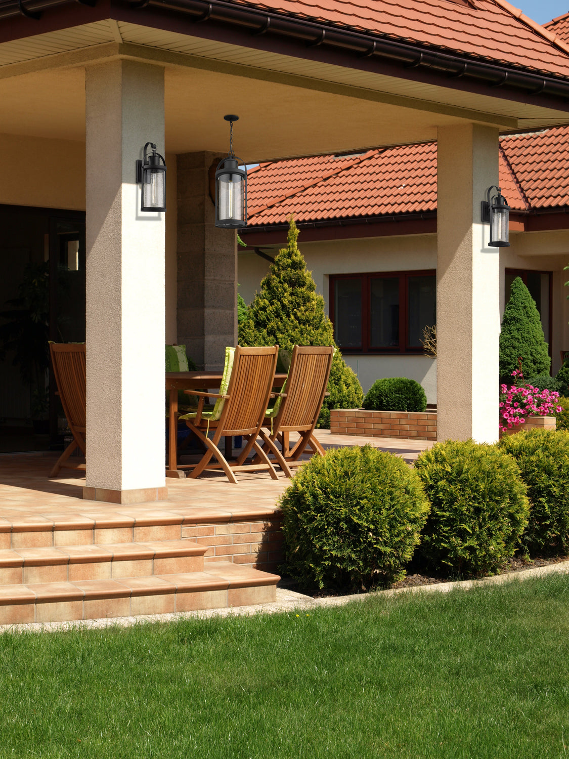 1 Light Outdoor Chain Mount Ceiling Fixture