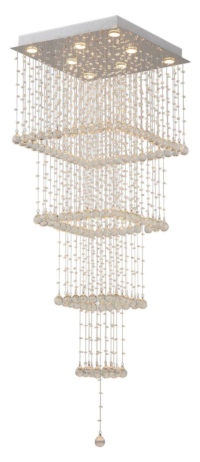 8 Light Flush Mount With Chrome Finish by CWI Lighting