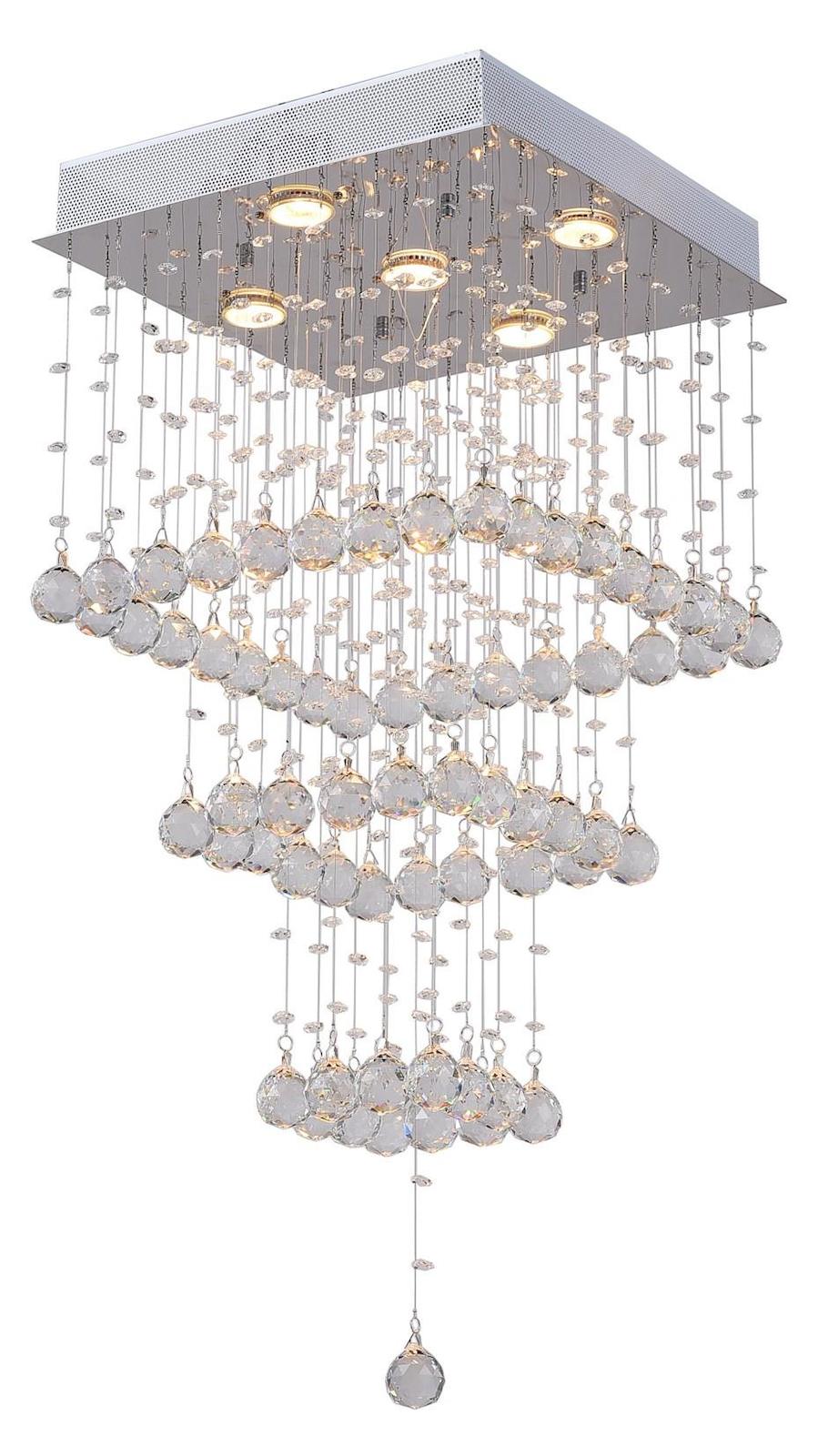 5 Light Flush Mount With Chrome Finish by CWI Lighting