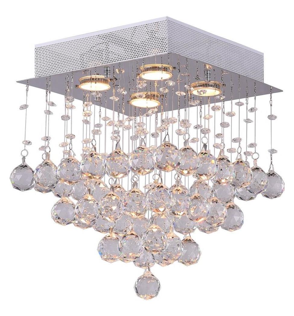 4 Light Flush Mount With Chrome Finish by CWI Lighting