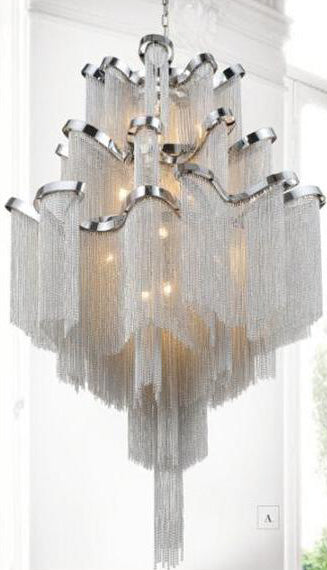 17 Light Down Chandelier With Chrome Finish