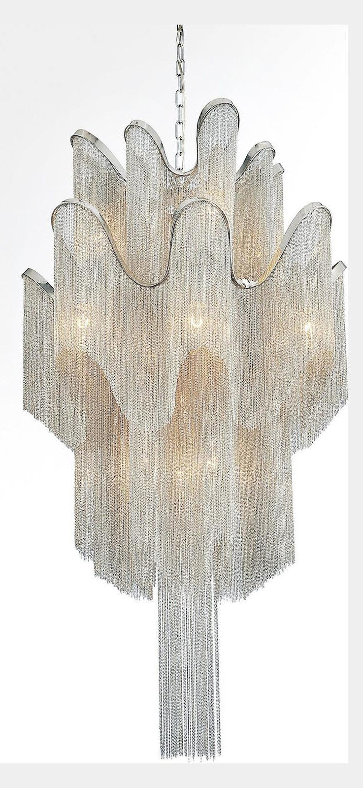 16 Light Down Chandelier With Chrome Finish by CWI Lighting
