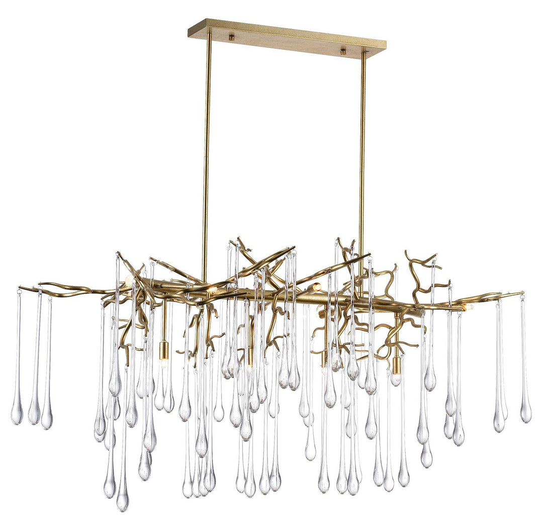 10 Light Chandelier With Gold Leaf Finish by CWI Lighting