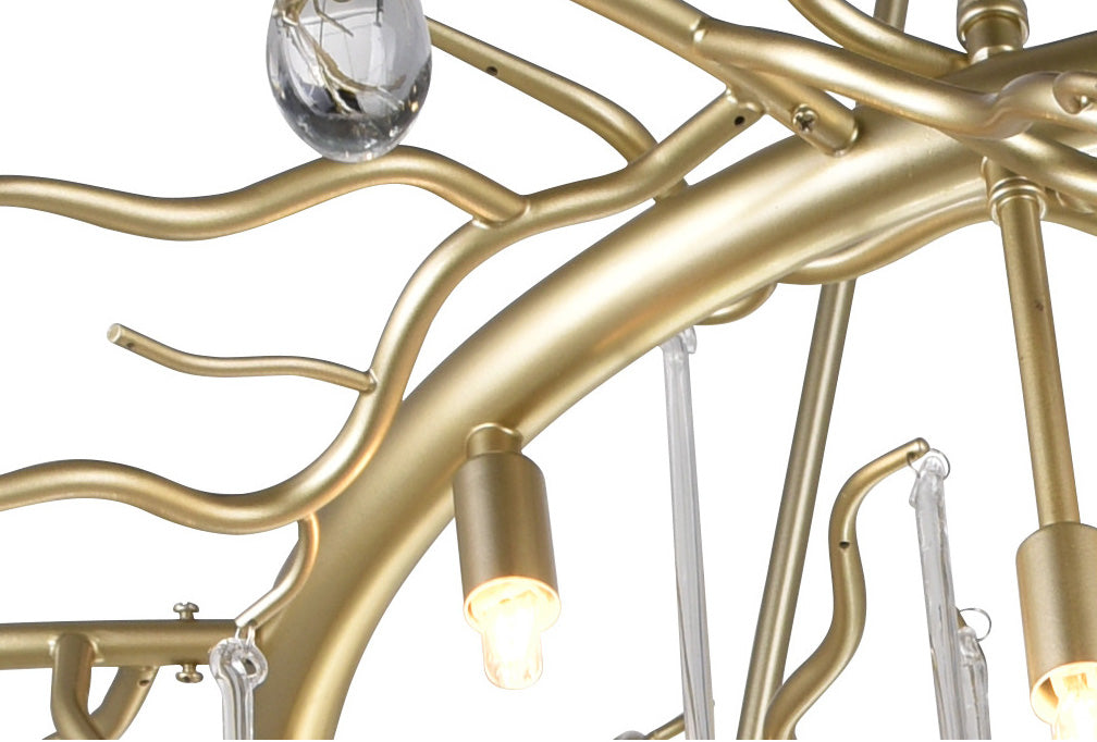 12 Light Chandelier With Gold Leaf Finish