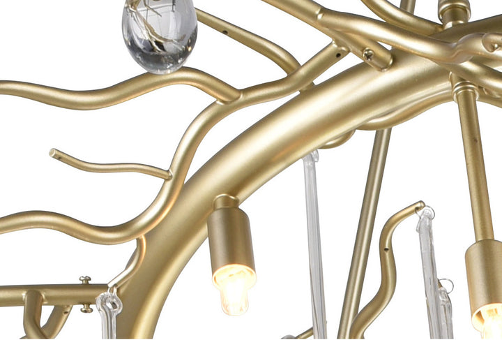 12 Light Chandelier With Gold Leaf Finish