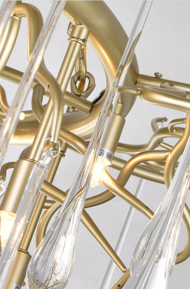 12 Light Chandelier With Gold Leaf Finish