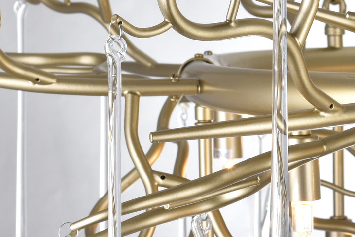 12 Light Chandelier With Gold Leaf Finish