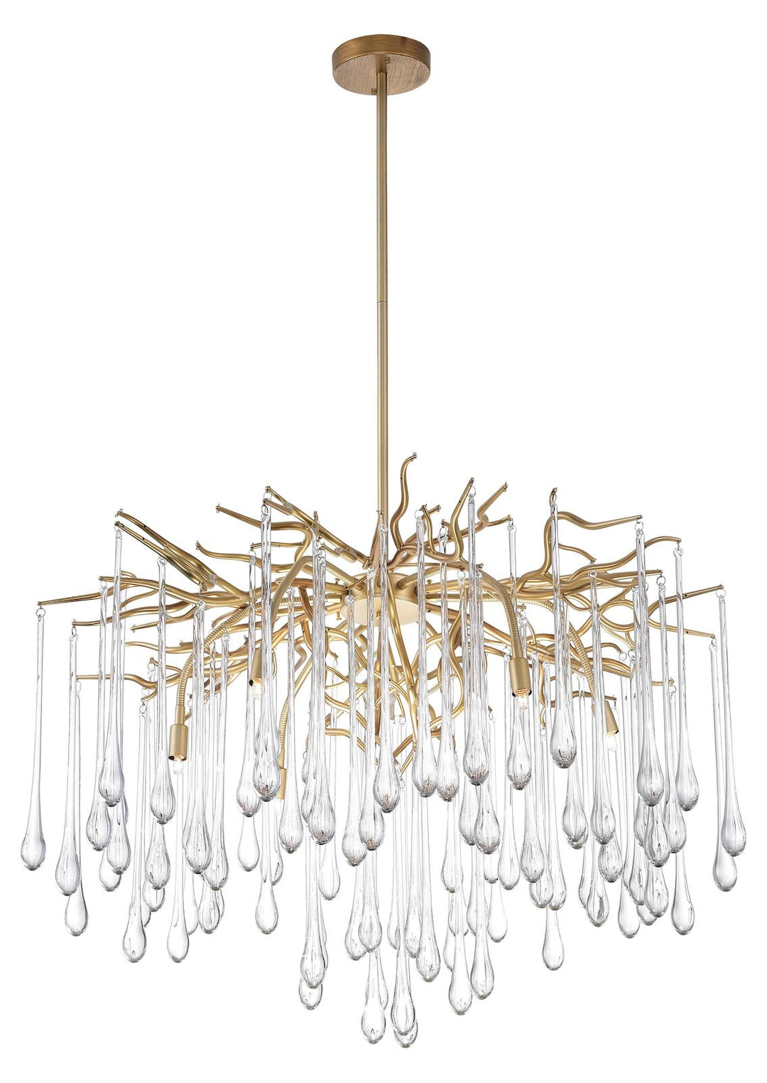 6 Light Chandelier With Gold Leaf Finish by CWI Lighting