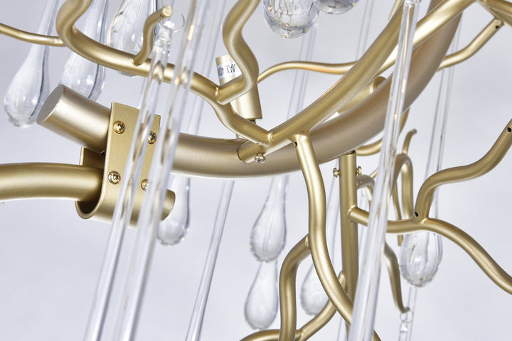 12 Light Chandelier With Gold Leaf Finish