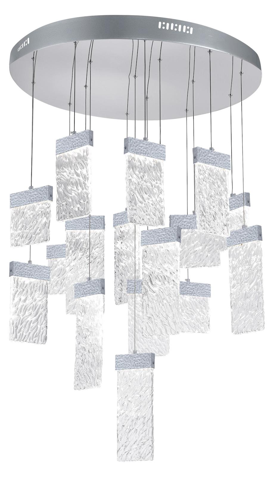 Led Chandelier With Pewter Finish by CWI Lighting