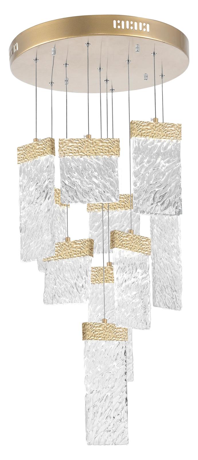 Led Chandelier With Gold Leaf Finish by CWI Lighting