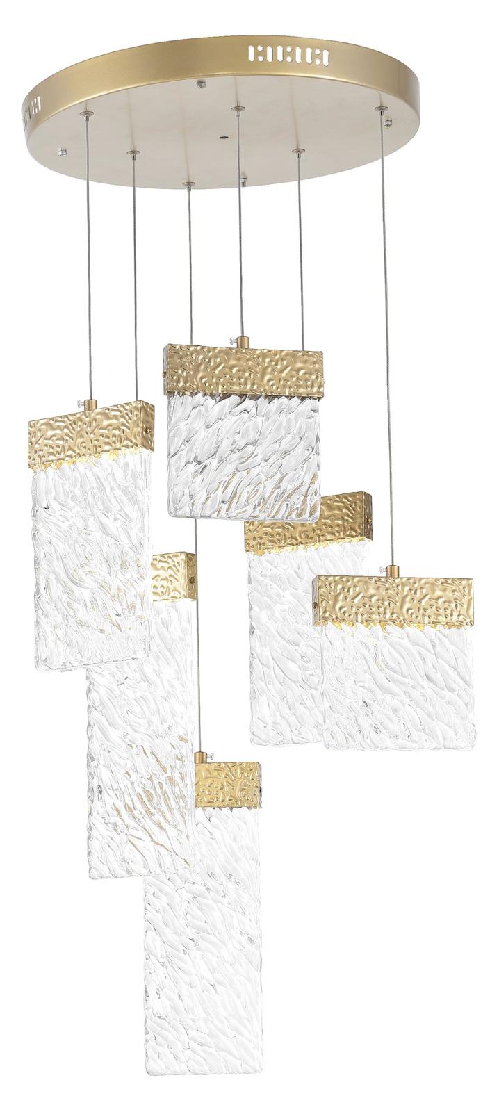 Led Chandelier With Gold Leaf Finish by CWI Lighting