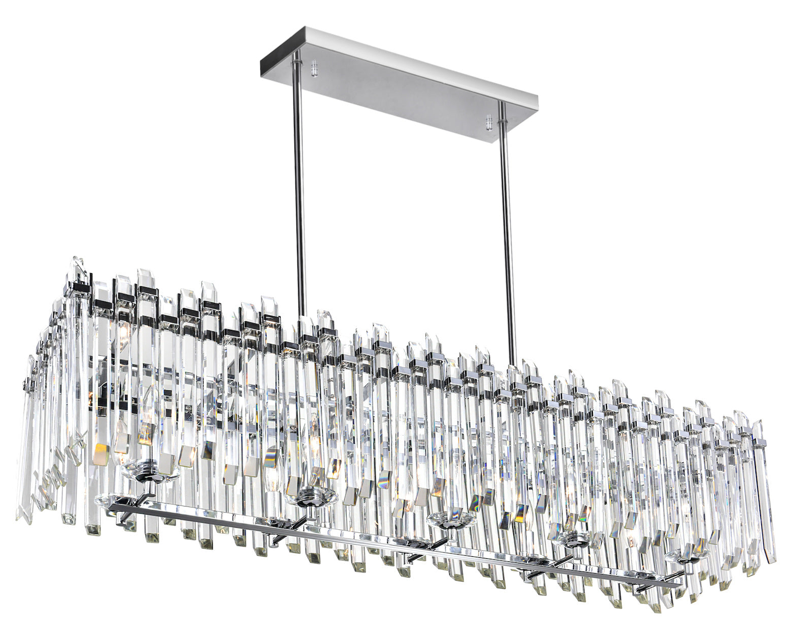 10 Light Chandelier With Chrome Finish