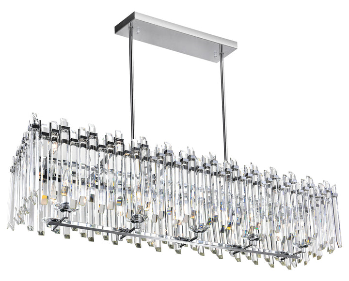 10 Light Chandelier With Chrome Finish