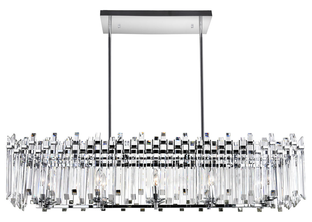 10 Light Chandelier With Chrome Finish