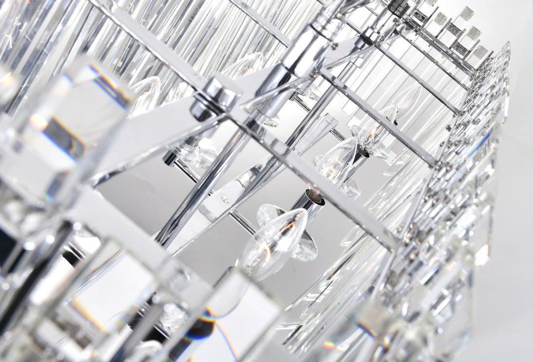10 Light Chandelier With Chrome Finish