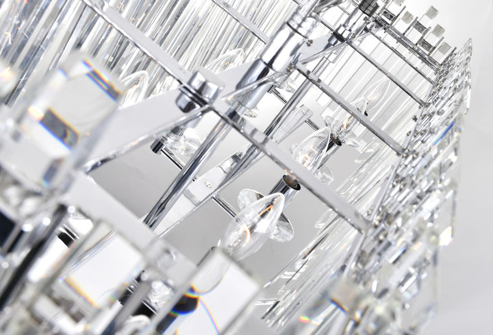 10 Light Chandelier With Chrome Finish