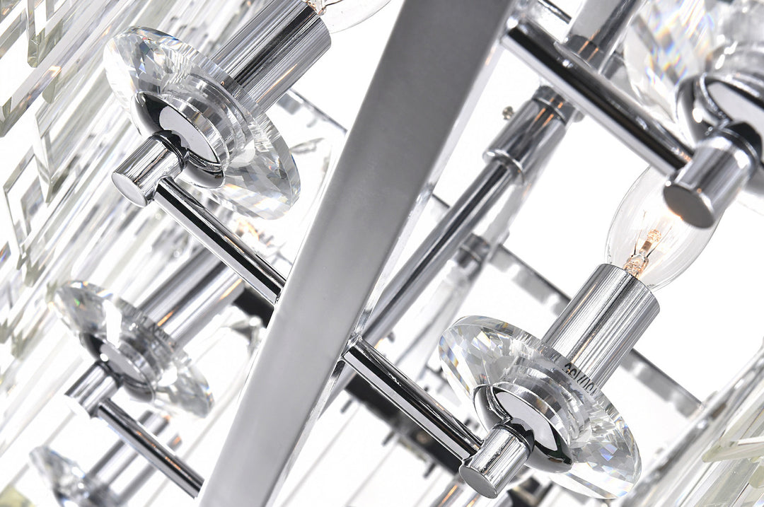 10 Light Chandelier With Chrome Finish