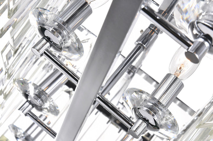 10 Light Chandelier With Chrome Finish
