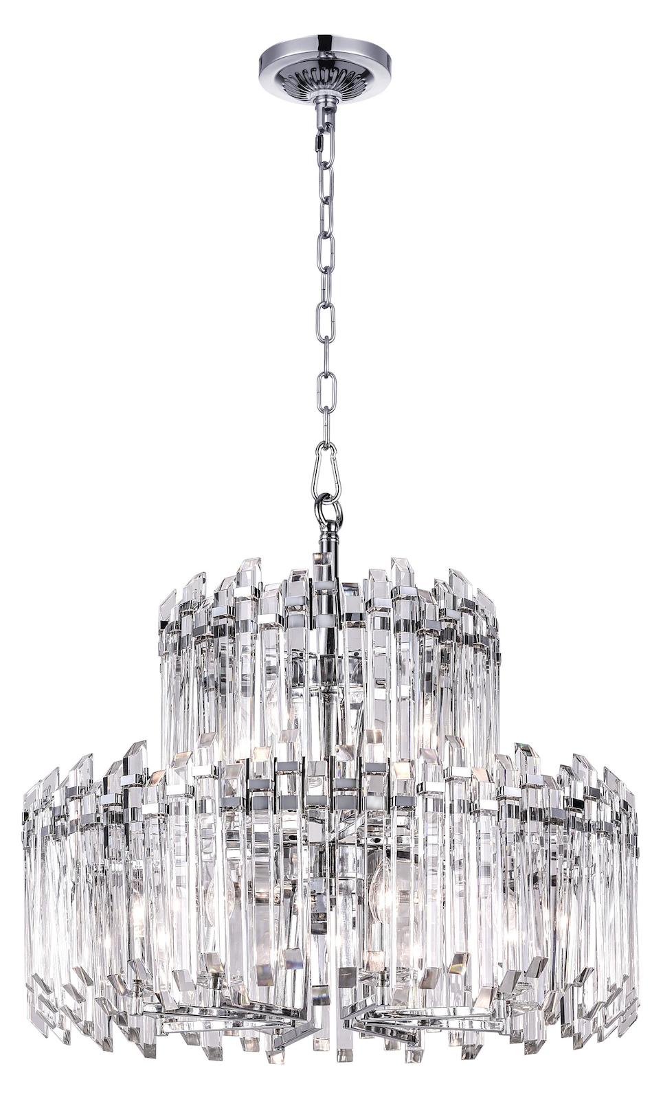 12 Light Chandelier With Chrome Finish by CWI Lighting