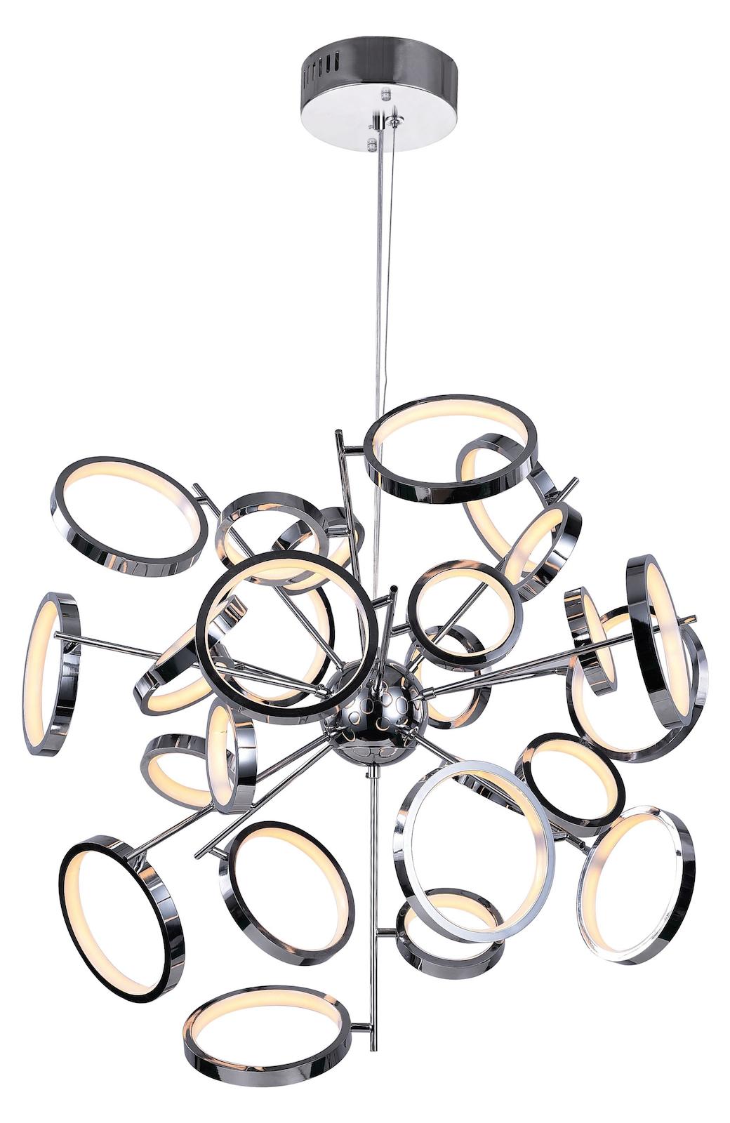 Led Chandelier With Chrome Finish by CWI Lighting