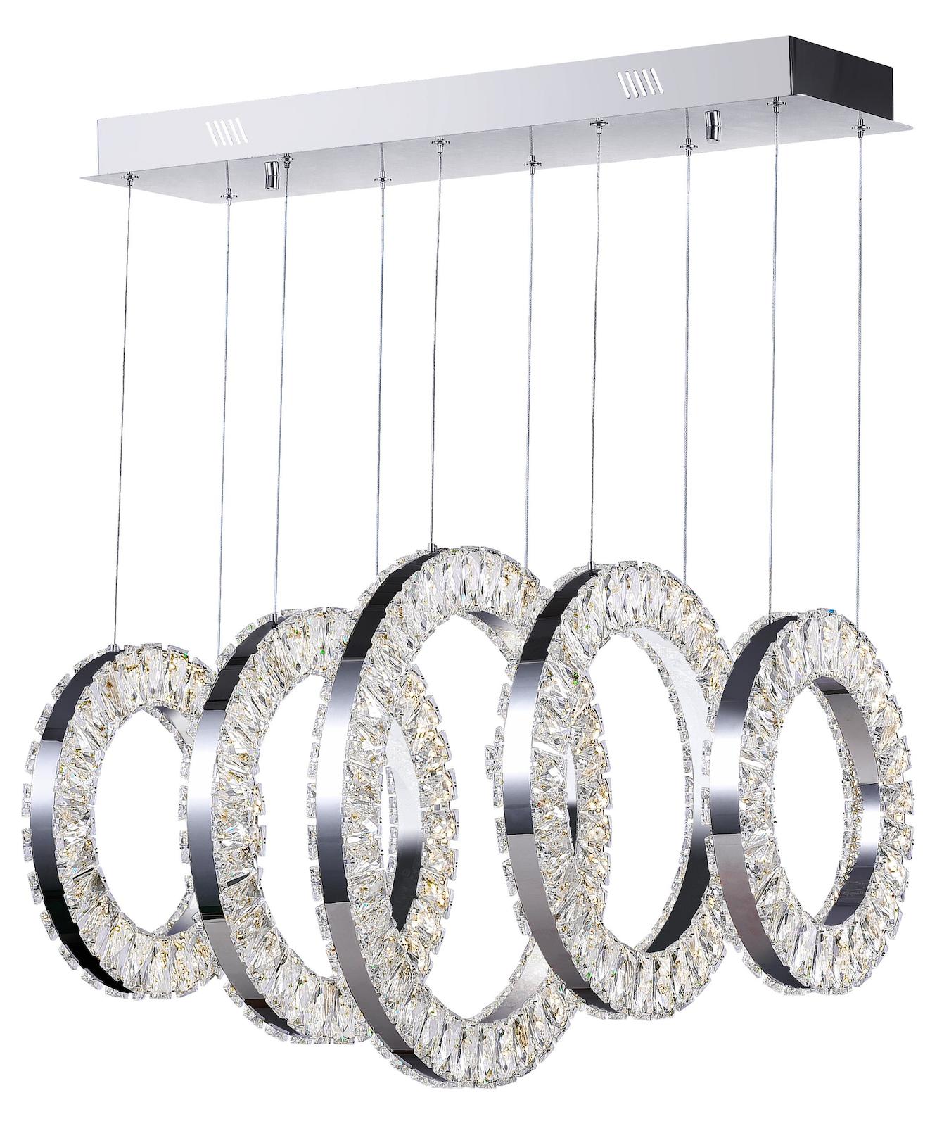 Led Chandelier With Chrome Finish by CWI Lighting