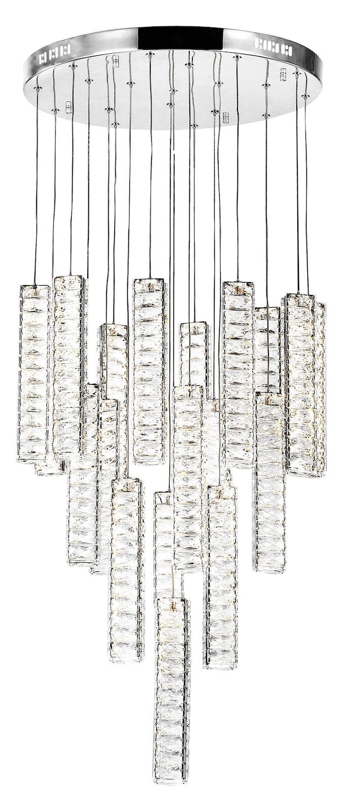 Led Chandelier With Chrome Finish by CWI Lighting
