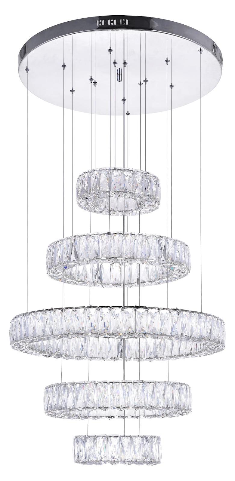 Led Chandelier With Chrome Finish by CWI Lighting