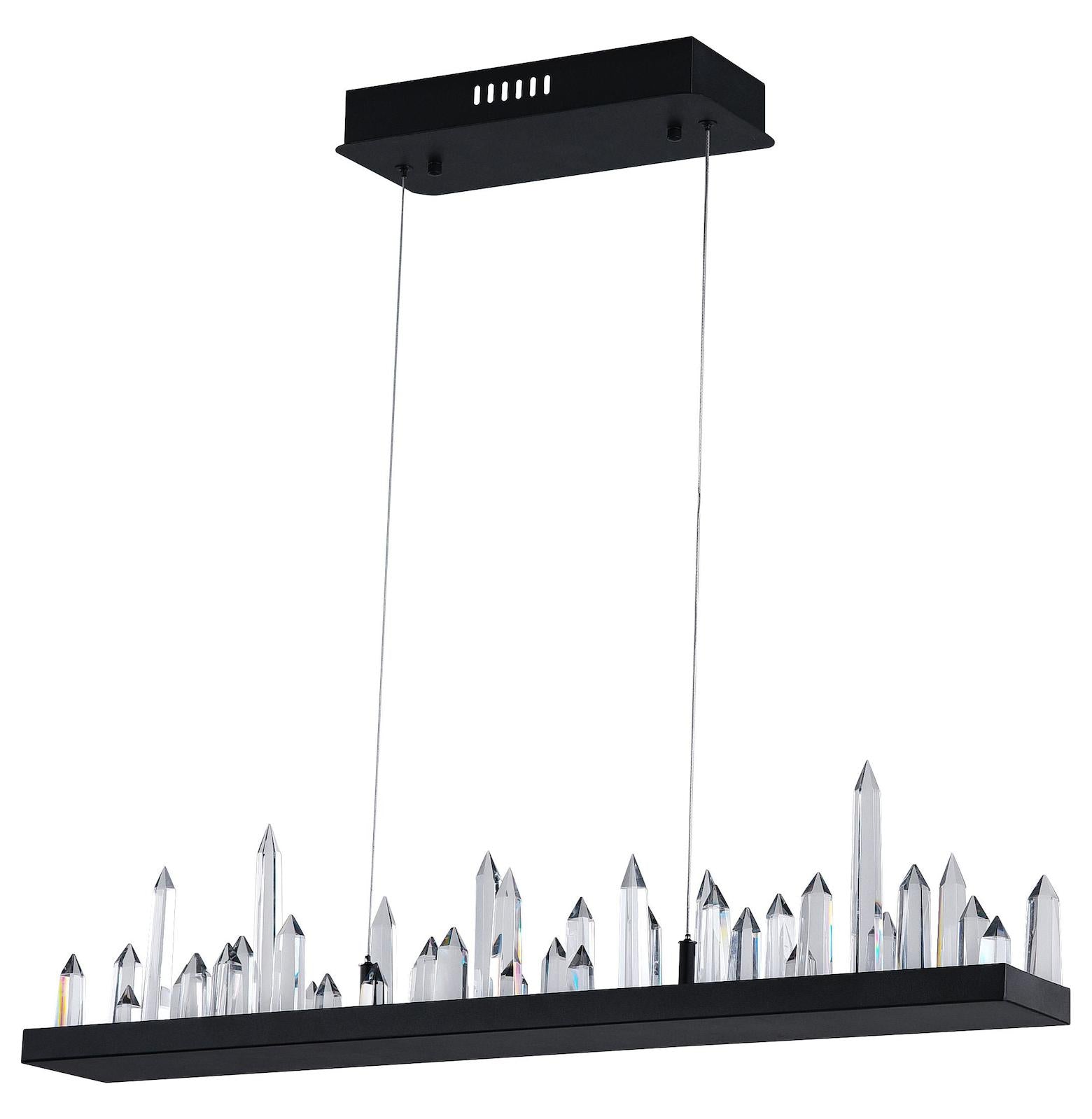 Led Chandelier With Black Finish by CWI Lighting