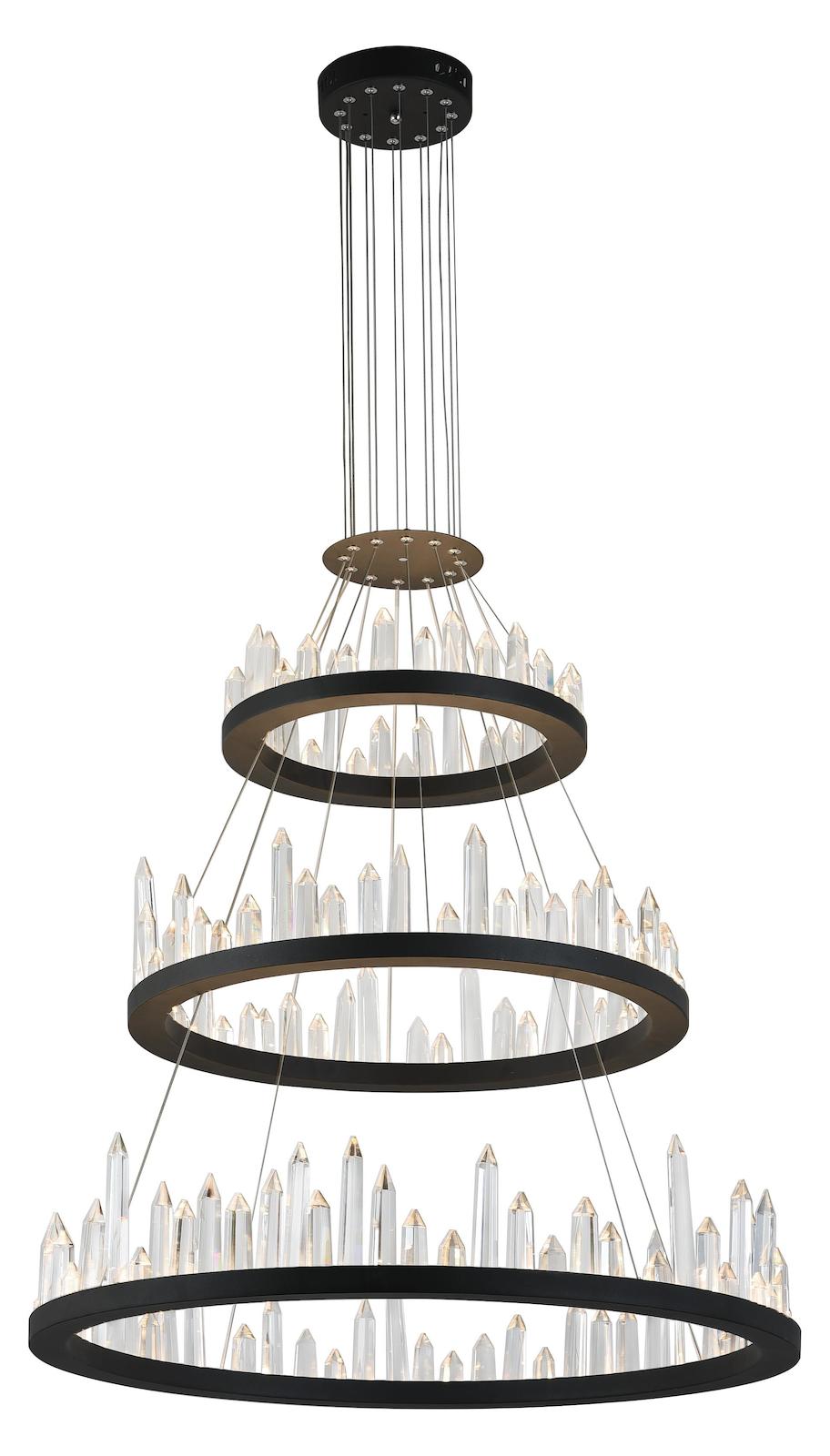 Led Chandelier With Black Finish by CWI Lighting