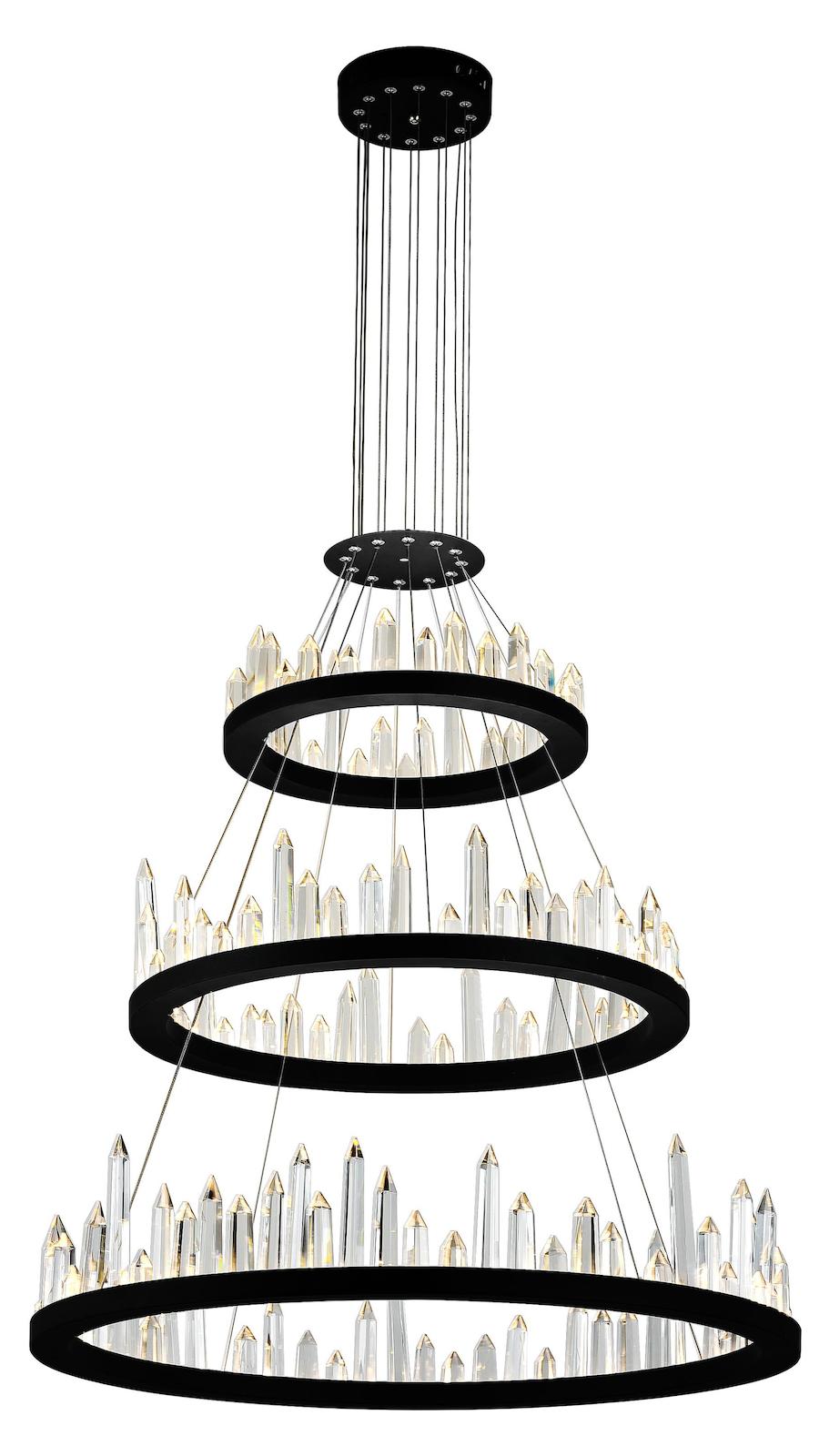Led Chandelier With Black Finish by CWI Lighting