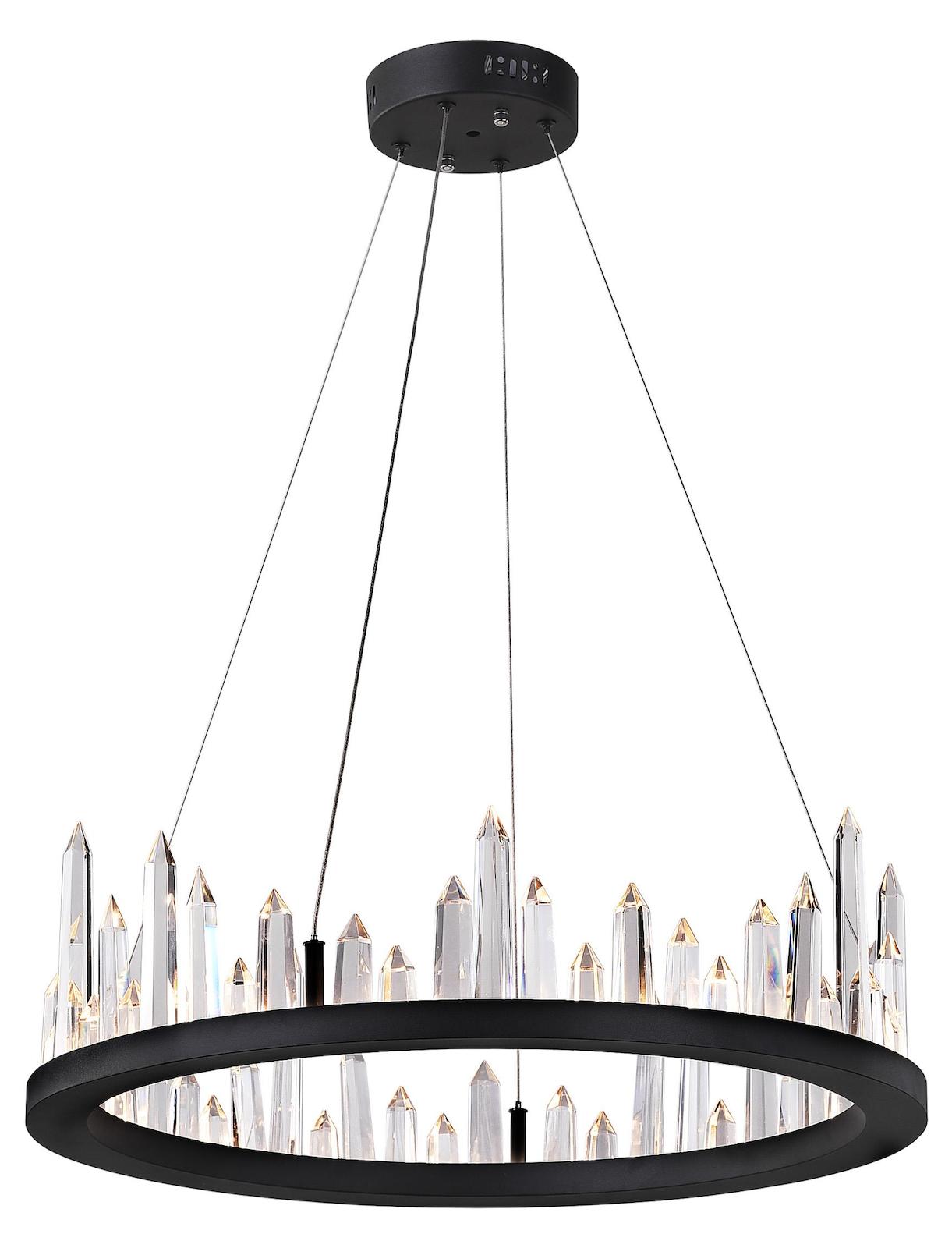 Led Chandelier With Black Finish by CWI Lighting