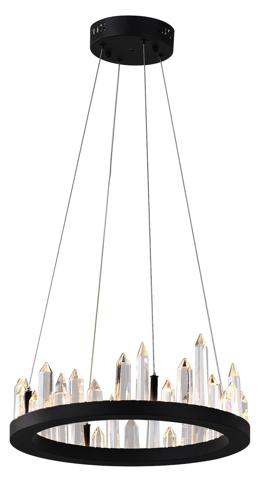 Led Chandelier With Black Finish by CWI Lighting