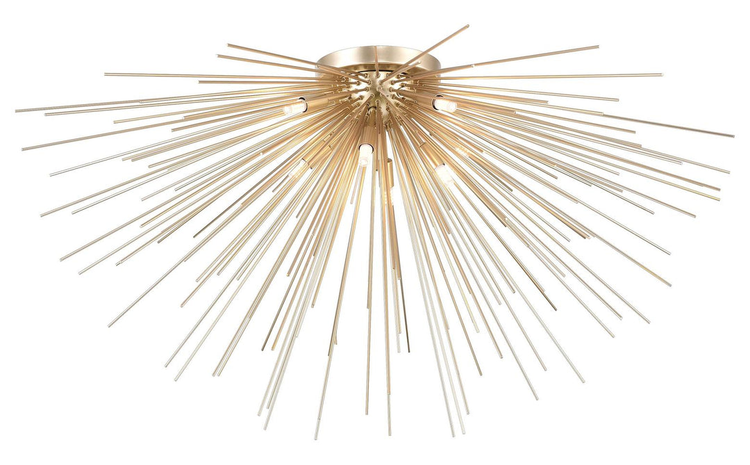 8 Light Flush Mount With Gold Leaf Finish by CWI Lighting